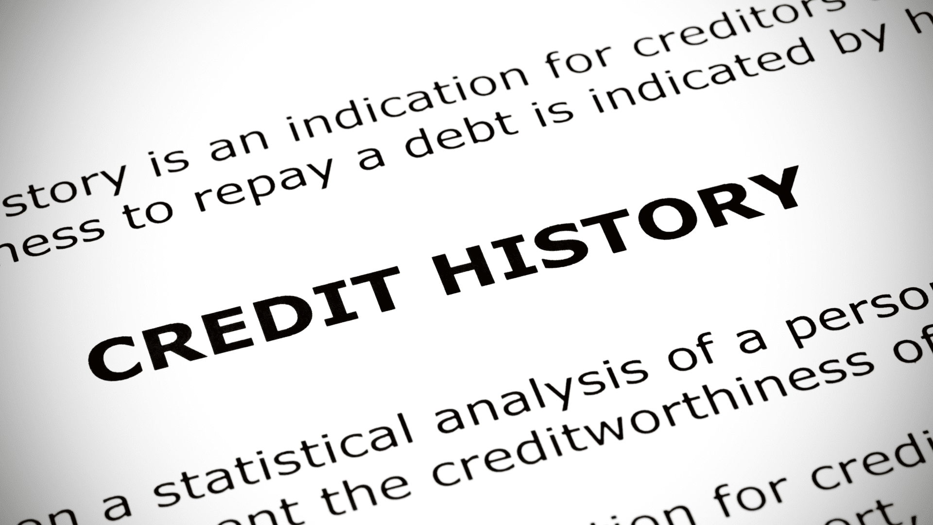 historial crediticio impreso en papel blanco